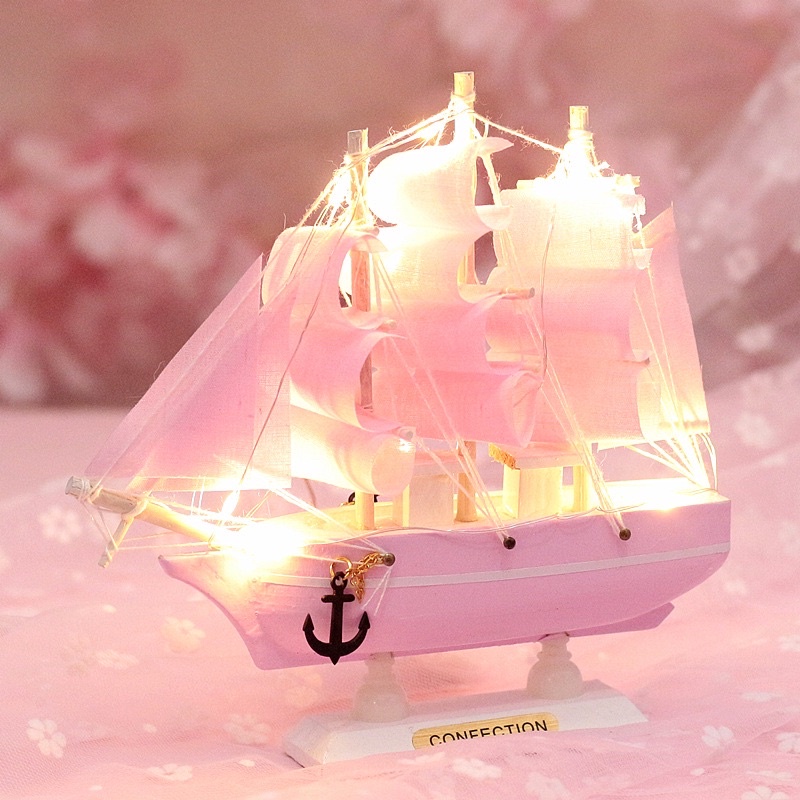 Decorative wooden boat model, smooth sailing 3D wooden model ship with ...