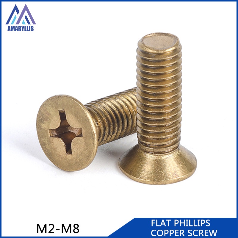 M5 M6 M8 Brass Flat Head Cross Recessed Machine Screw Countersunk