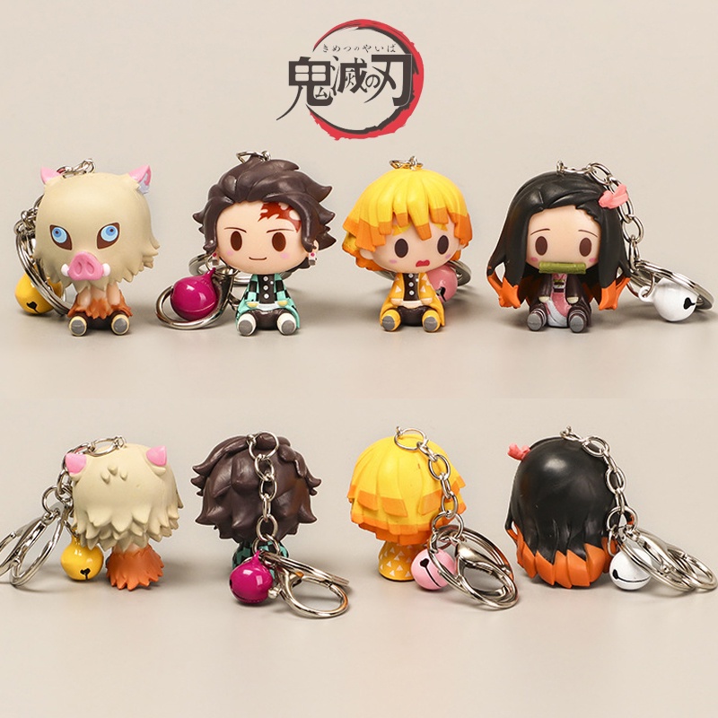 Demon Slayer Keychain Anime tanjiro nezuko Zenitsu Inosuke Cartoon ...