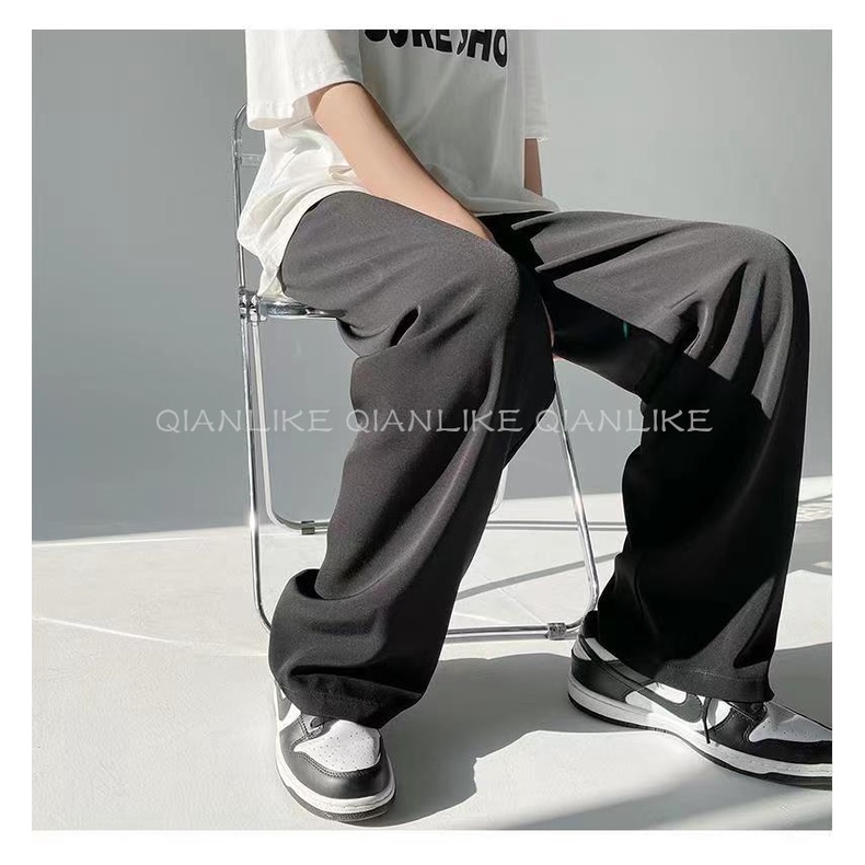 saferido Washed Blue Jeans for Men Hiphop Zipper Design Loose Straight Mopping Denim Trousers Oversize Trend Retro Wide-leg Daddy Pants