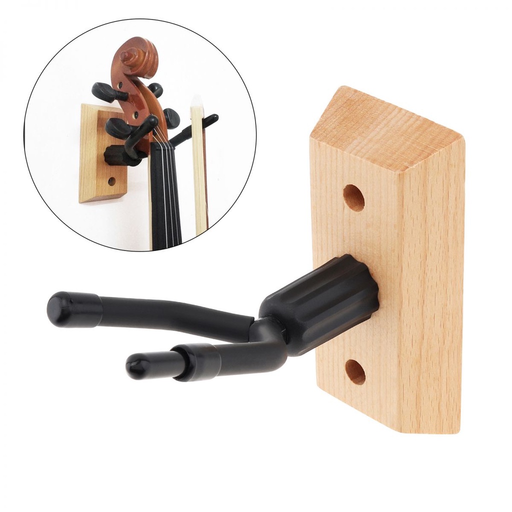 Wall Mount Wood Base Violin Hanger Music Room Instrument Display ...