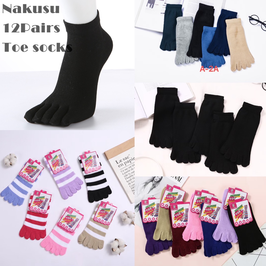 QUPOLPOL Women's Athletic Toe Socks U2013 3 Pairs Of Breathable Cotton Five-Toe Socks With Stylish Contrast Stripes For Yoga, Pilates, Fitness, And Everyday Wear