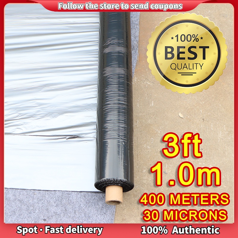 Plastic Mulch 3ft x 400m (3 feet 3 ft) SILVERBLACK mulching film