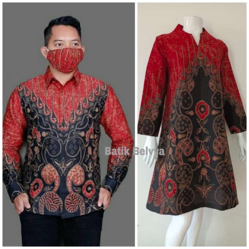 KEMEJA CAHAYA Tokolan motif batik couple Set / sragen batik / solo ...