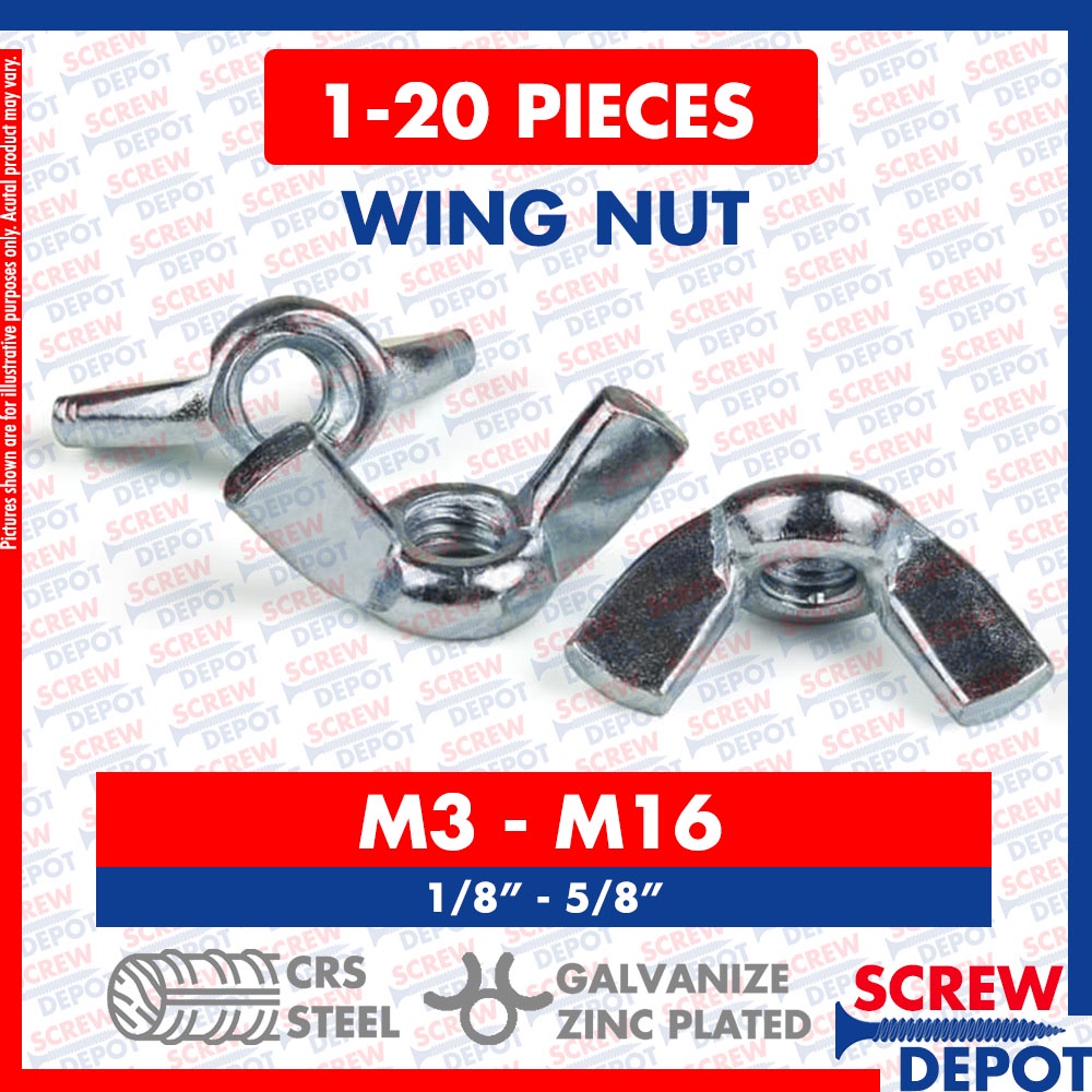 110PCS Wing Nut / Butterfly Nut / Winged Nut / Thumb Nut Hollow