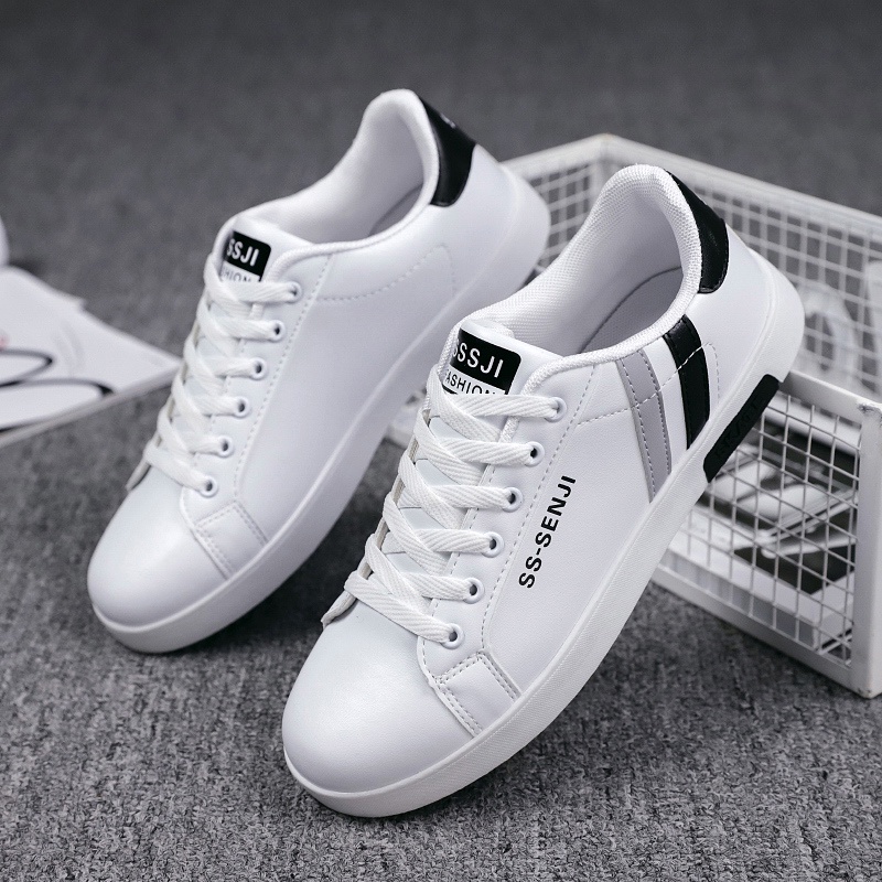 【Ready stock】white shoes for men plain white shoes sneaker | Shopee ...