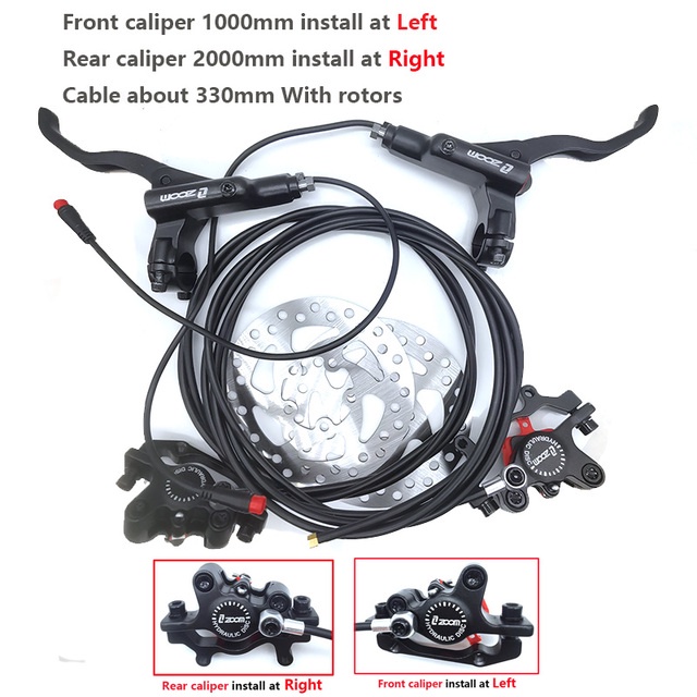 Pinza Freno Idraulica Zoom Per Bici Elettrica: Disco Freno Anteriore/posteriore, Nera In Alluminio