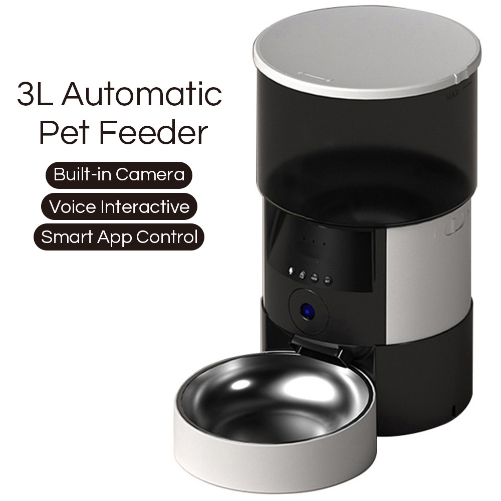 Automatic Pet Feeder with Camera Smartphone Remote HD Video Feeding Dog