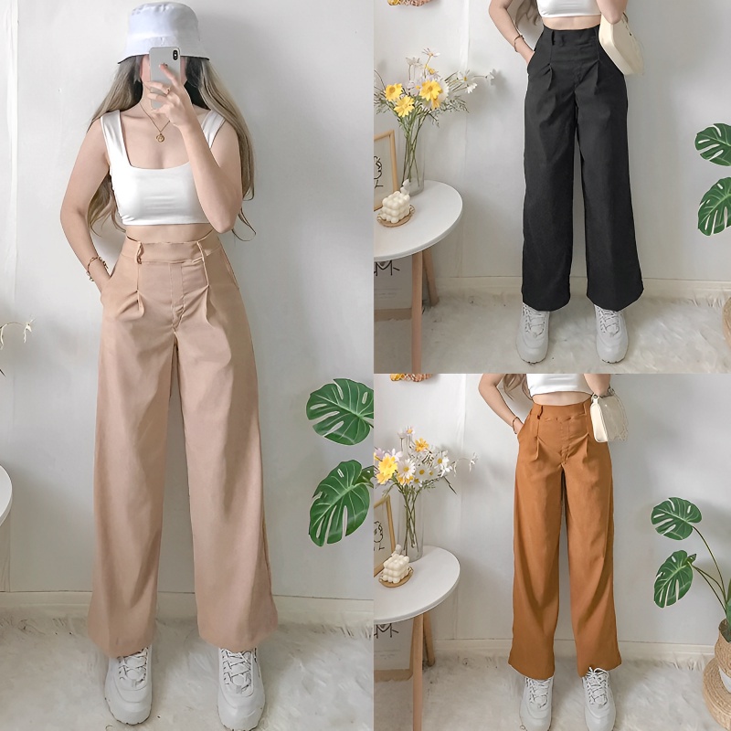 COD CEO High waist Trouser Pants free size for Women's | Shopee Philippines