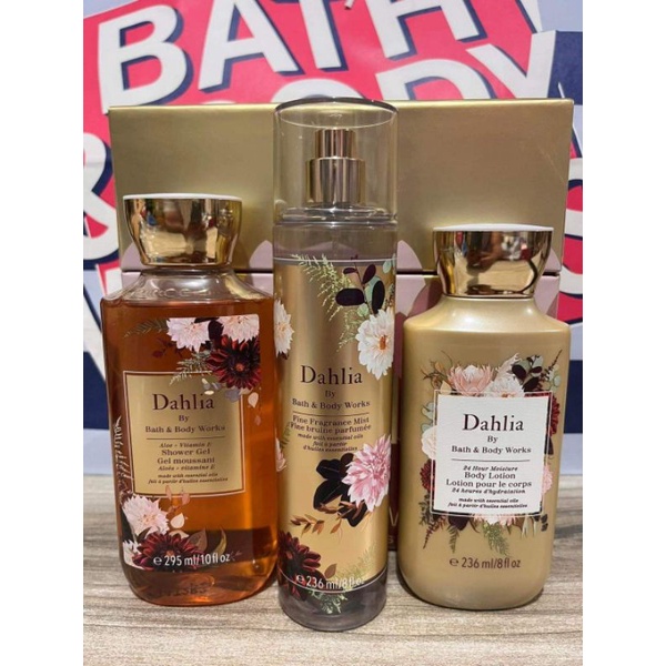 Bath & Body Works Dahlia Gift Set (Shower Gel, Mist, Lotion) Shopee