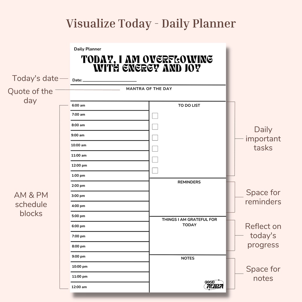 Visualize Today - Daily Planner Notepad 50 Sheets | Shopee Philippines