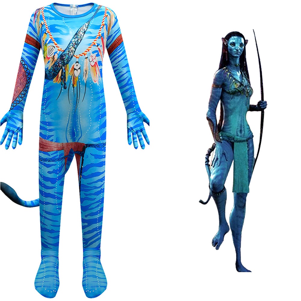 Kids Avatar Neytiri Cosplay Costume Jumpsuit Outfits Halloween Carnival ...