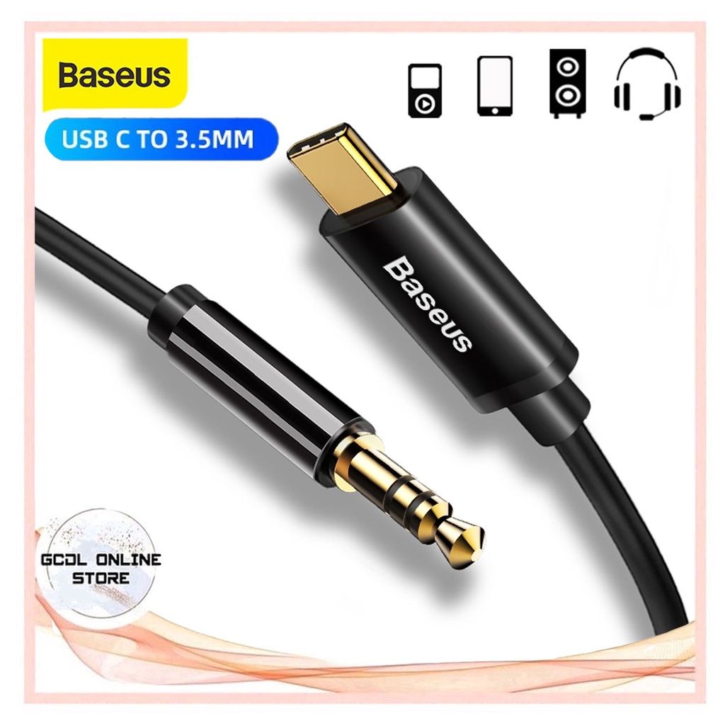 Baseus 1.2M USB C to 3.5mm Car AUX Audio Cable Headphones Earphones ...
