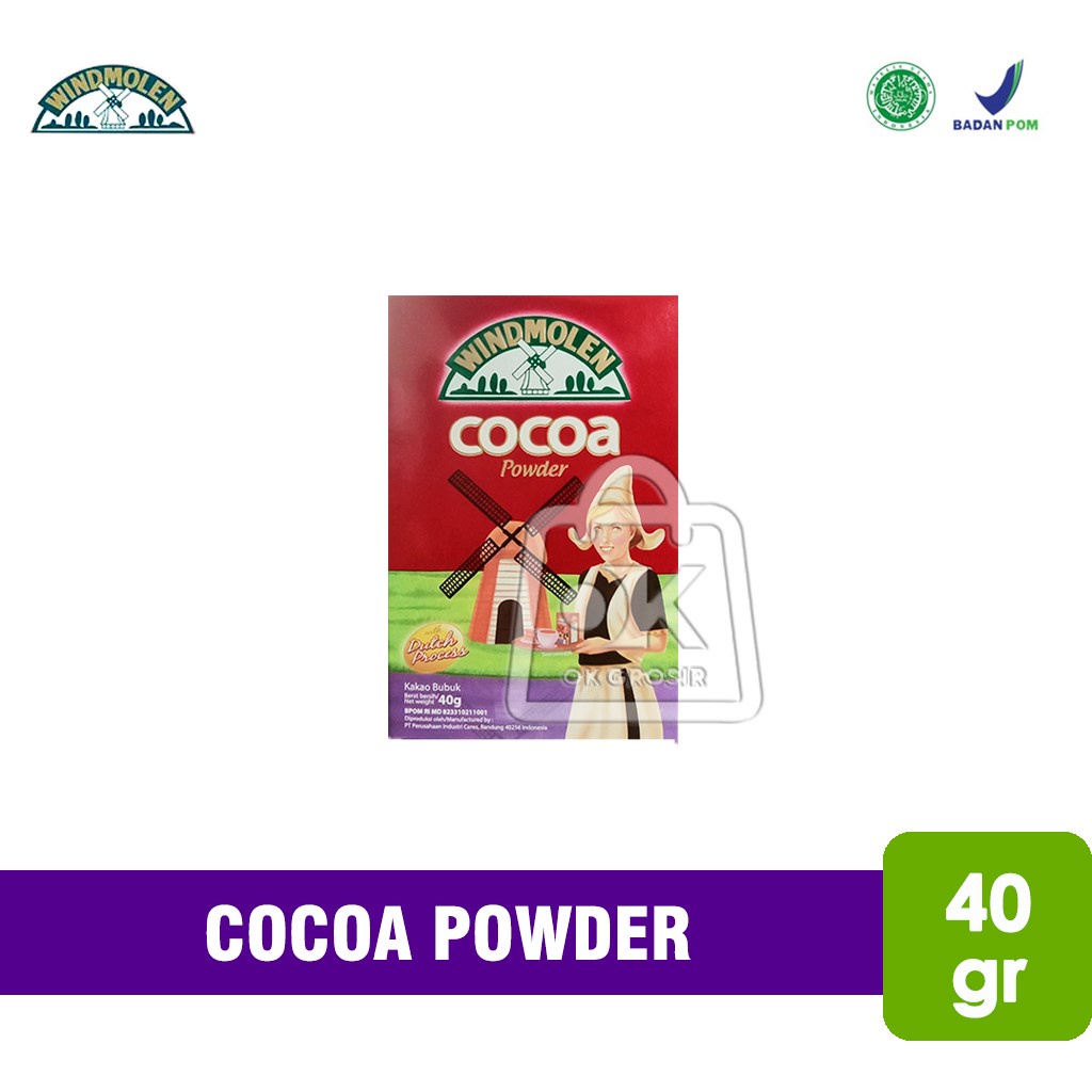 Wind Molen Cocoa Powder/Chocolate Powder/Cocoa Powder (40Gr) | Shopee ...