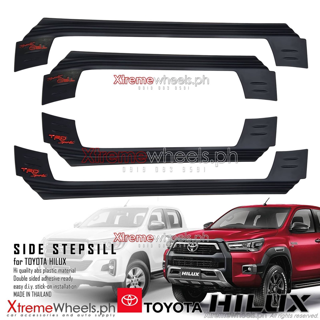 Toyota Hilux 2016 to 2025 Scuffplate Side Door Step Protector / Sepsill ...