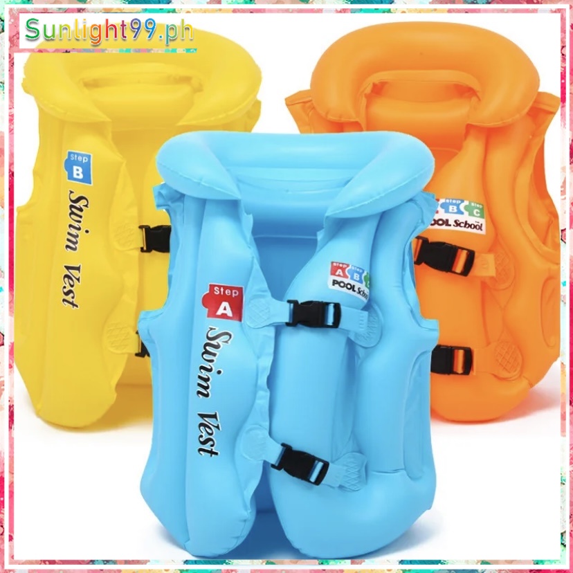 inflatable life jacket swim wear plain swim suit swimming vest for kids swimming floaters