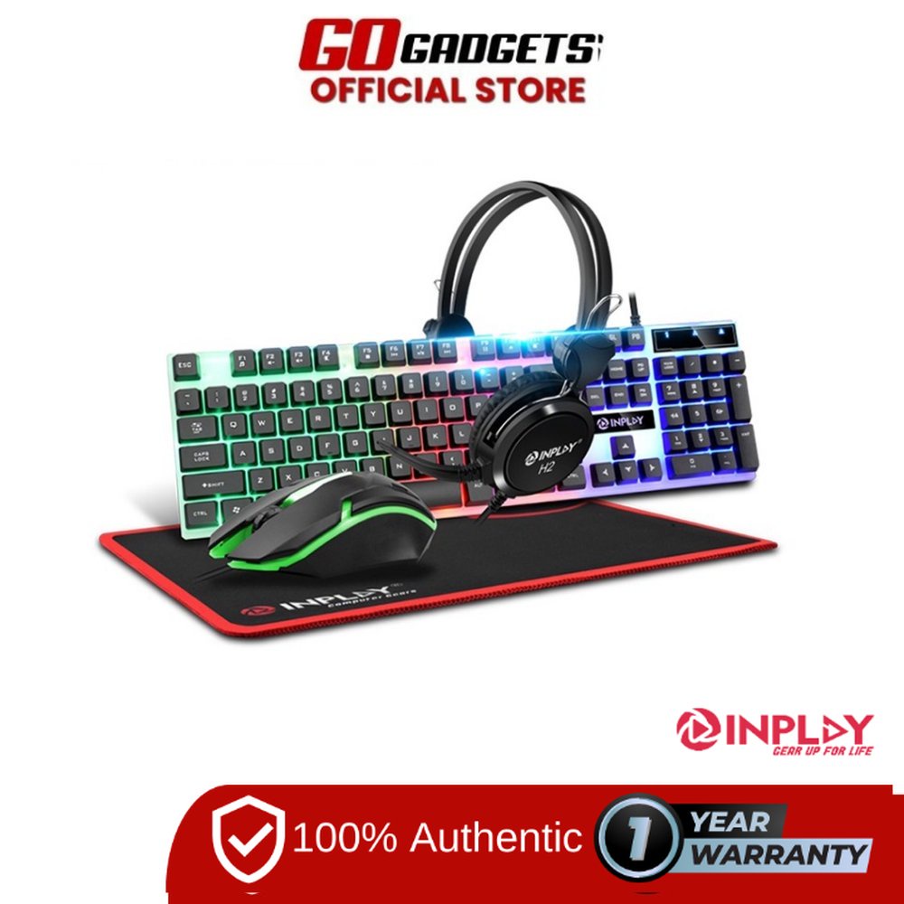 Inplay 4in1 Combo Keyboard Mouse Headphone Mousepad Black STX240