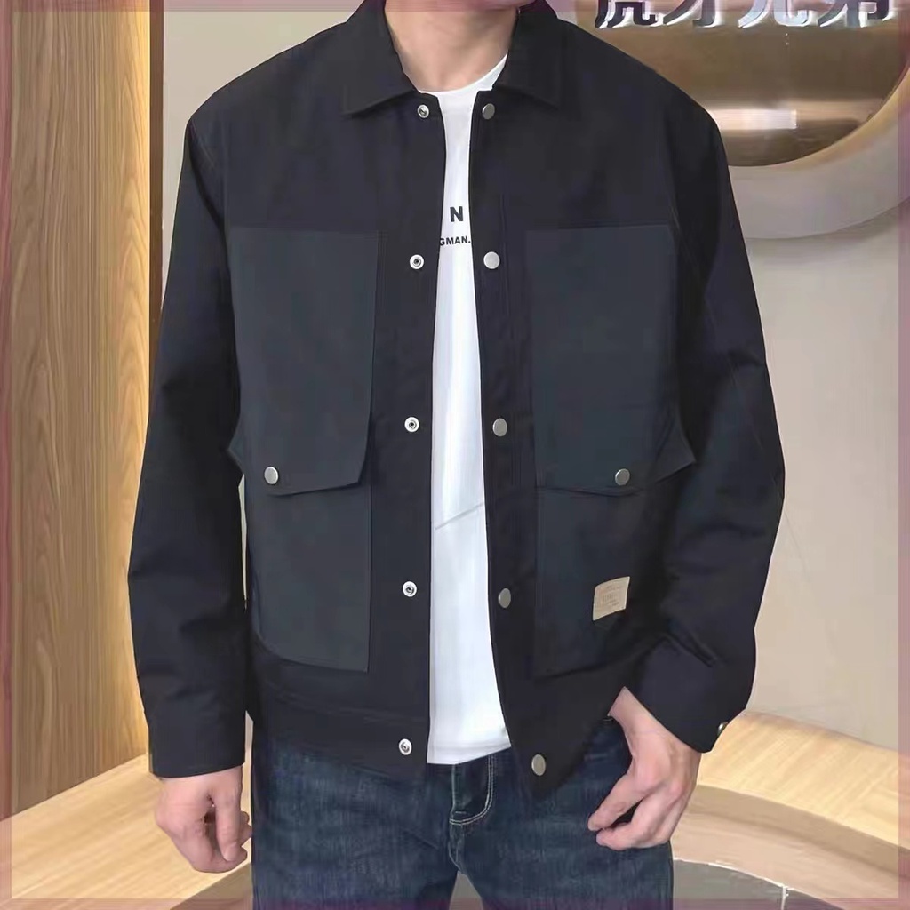 Lucky T1310 (Denim inspire) Men's lapel Collar loose jacket Korean ...