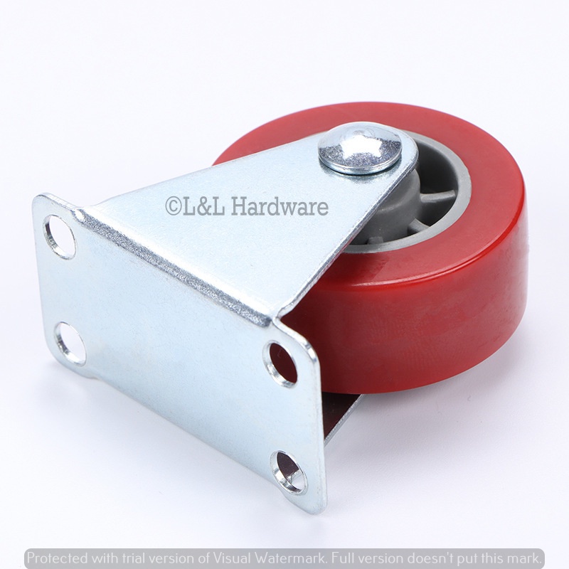 3111 4PCS/SET (1INCH/2.5INCH/2INCH/3INCH) Red PVC Rail RIGID Casters No ...