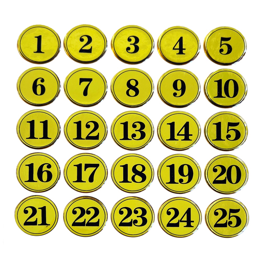 PVC stickers 40mm (125)Number sticker/table number sticker/restaurant