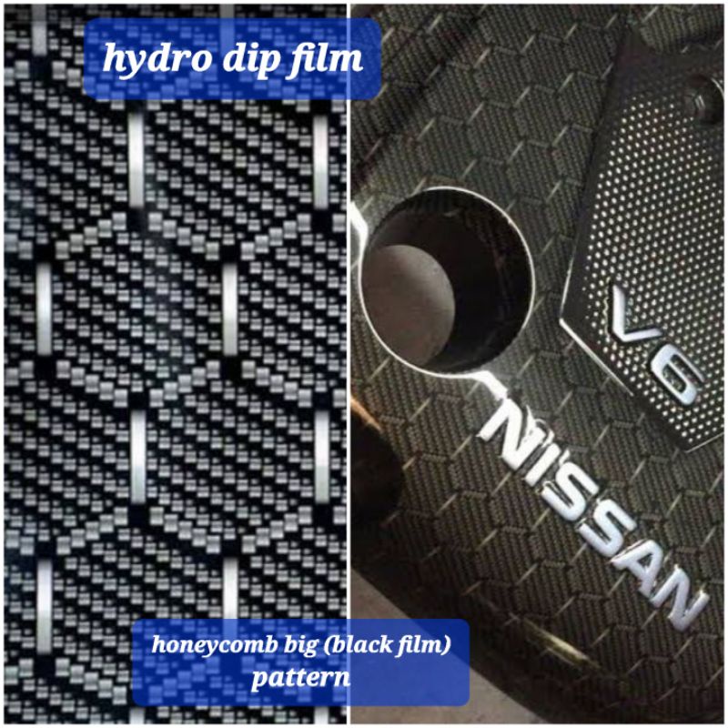 HYDRO DIP FILM HONEYCOMB (BIG) BLACK FILM PATTERN |WATER TRANSFER FILM ...