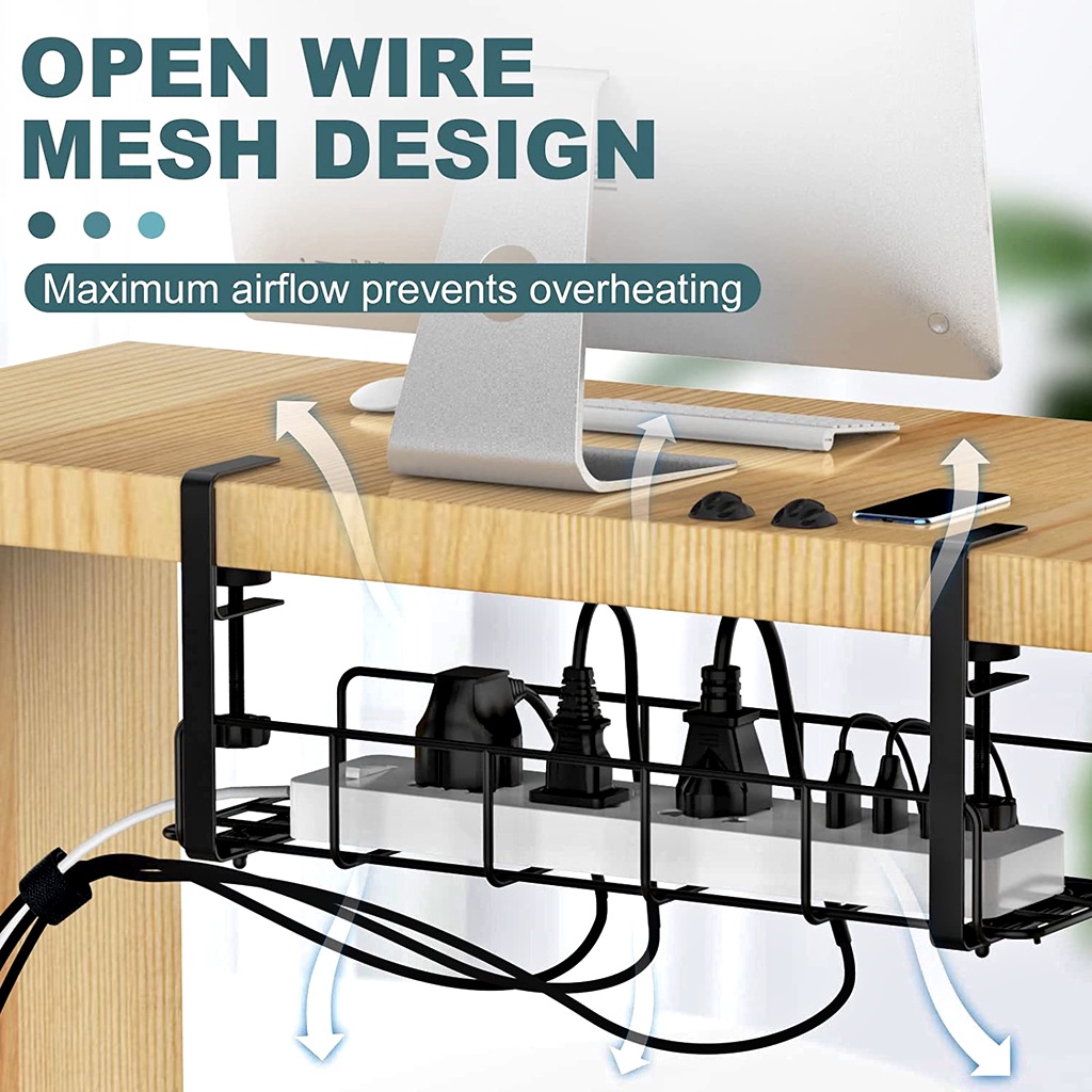 From PH Under Table Storage Cabinet Rack Cable Management Tray Desk ...