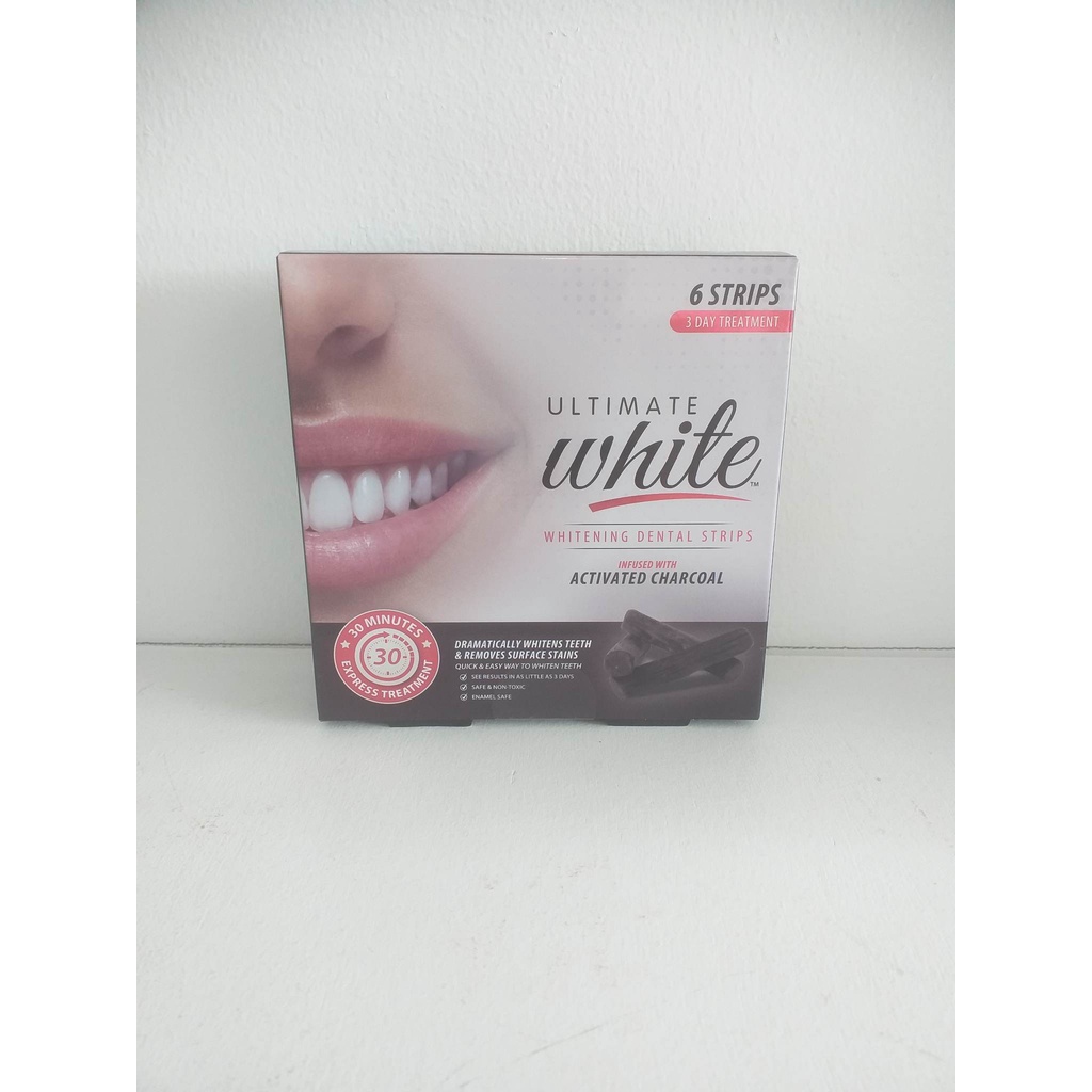 Ultimate White Whitening Dental Strips infused w/activated charcoal 6 strips Shopee Philippines