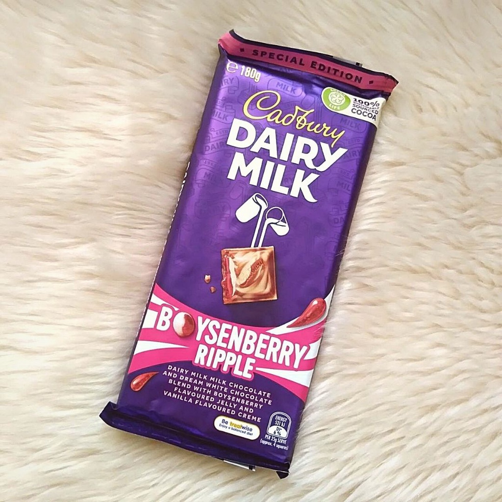 Australia Imported Cadbury Dairy Milk Special Edition Boysenberry Ripple 180g Shopee Philippines
