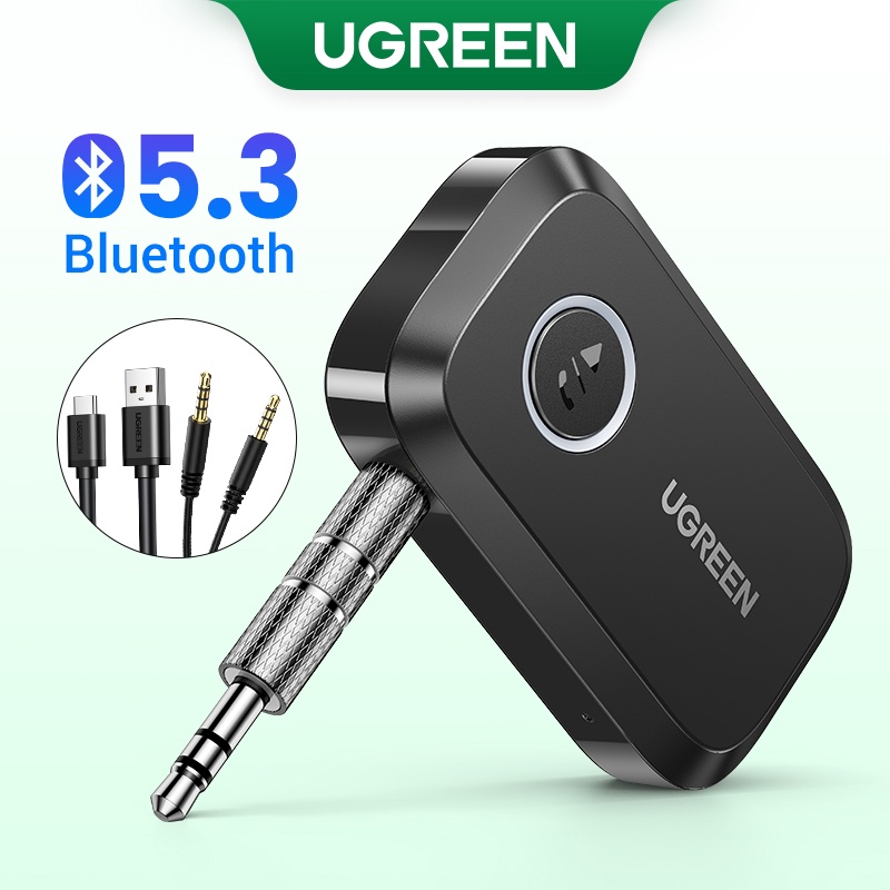 UGREEN Bluetooth Car Receiver Adapter 3.5mm AUX Jacks for Car Speakers