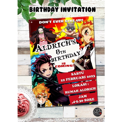 Demon slayer Theme birthday invitation Card | Shopee Philippines