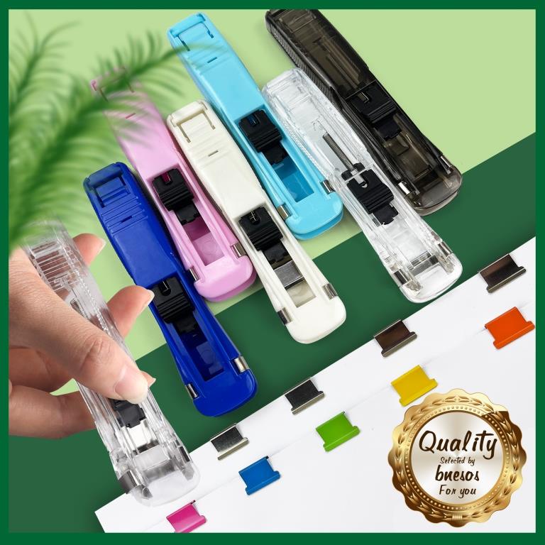 bnesos Stationary School Supplies Pusher Stapler Paper Binder Clip ...