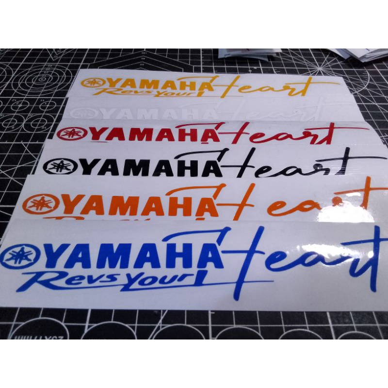 (COD) Yamaha heart signature machine cut motorcycle vinyl decals ...