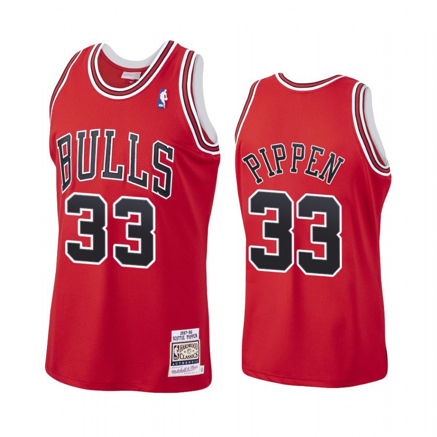 Chicago Bulls #33 Scottie Pippen Black Hardwood Classics Men's Jersey ...