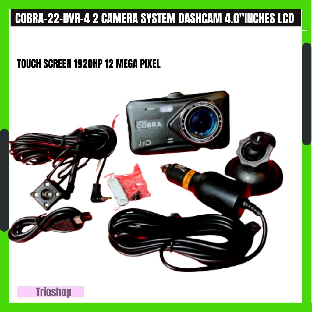 COBRA22DVR4 2 CAMERA SYSTEM DASHCAM 4.0"INCHES LCD TOUCH SCREEN