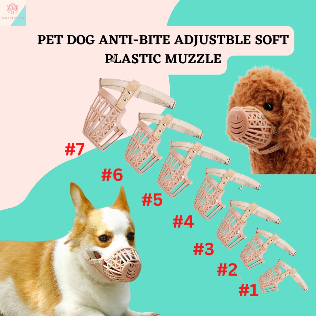 Pet Dog Anti-Bite Anti-Bark Adjustable Soft Plastic Dog Muzzle Busal ...