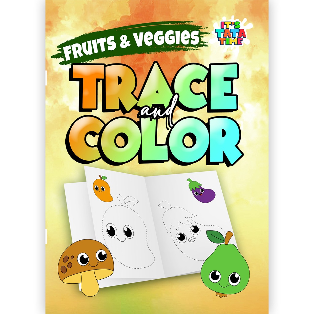 Trace and Color: A Tracing and Coloring Book for Kids. Fruits