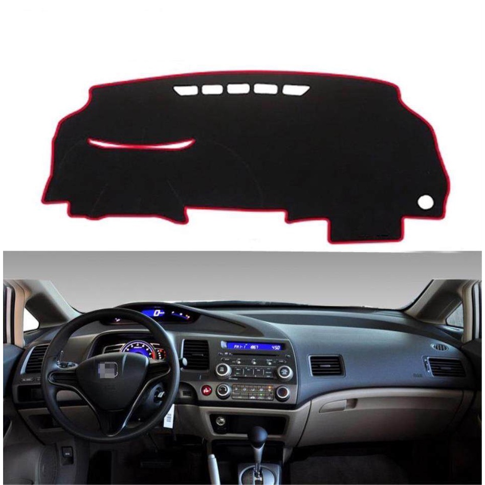 Auto Dash Mat Dashboard Cover Voor Ford Voor Fiesta MK7 ST 2009 2010 2011 2012 2013 2014 2015 2016 Zonnescherm Dash Board Cover Tapijt Dashboard Zonnescherm(Black Side,Without navigation