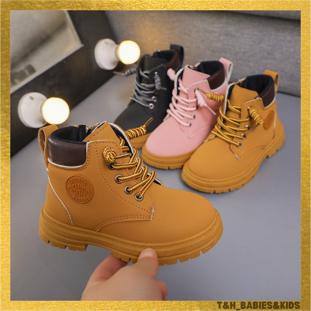 TH.Baby Girl Fashion Kids Shoes Leather Boots for Kids Girls and Boys size 22 33 Shopee Philippines