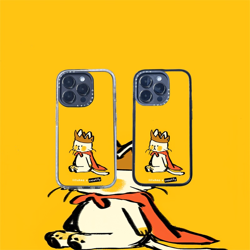 CASETiFY X liliuhms Crown Cat Black White Edge Clear Casing Apple IPhone 11 12 13 14 Pro Max