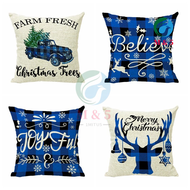 Christmas Pillow Case 2022 Xmas Pillowcase Cushion Cover Decoration For