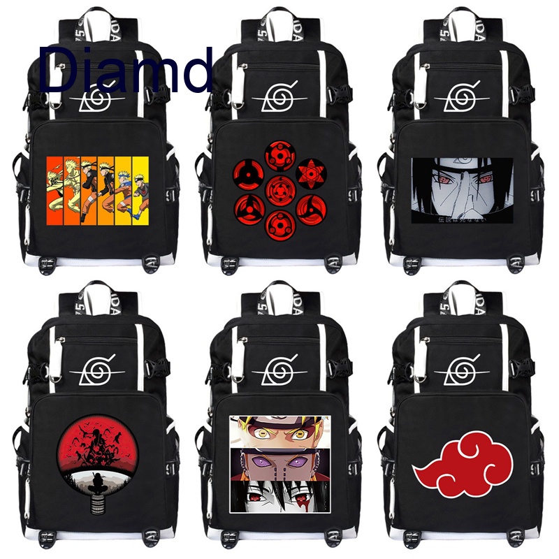 Diamd Anime NARUTO Cosplay Akatsuki Sharingan Student School Backpack ...