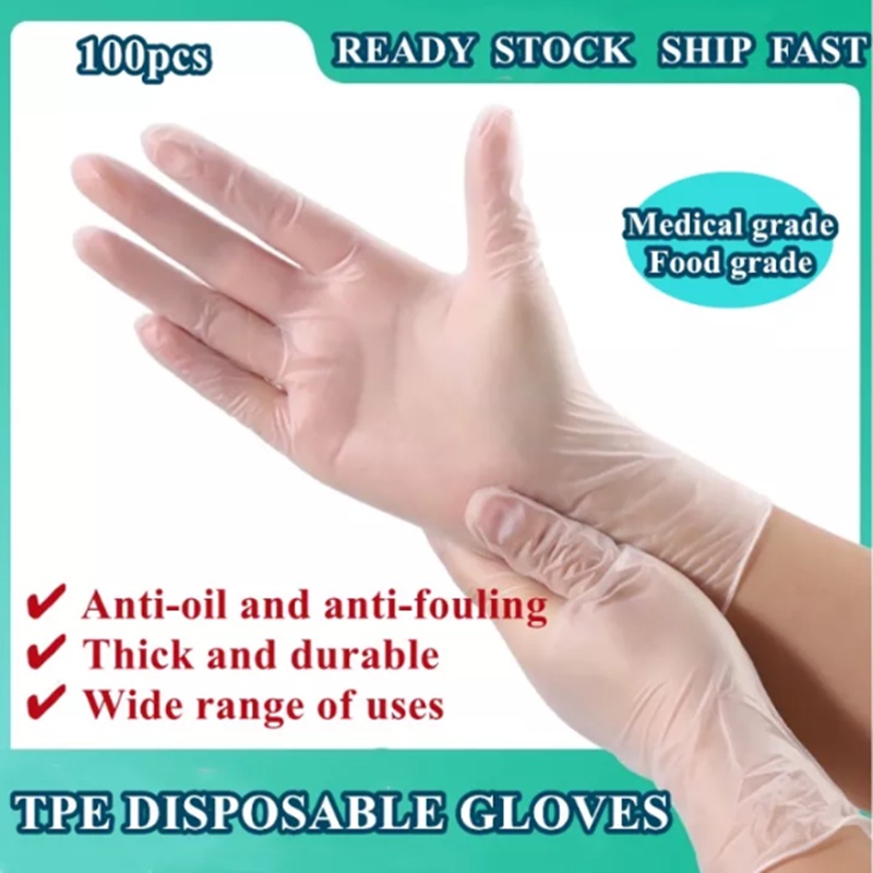 Clear Polyethylene Powder Free Disposable Gloves - Medium - View #4