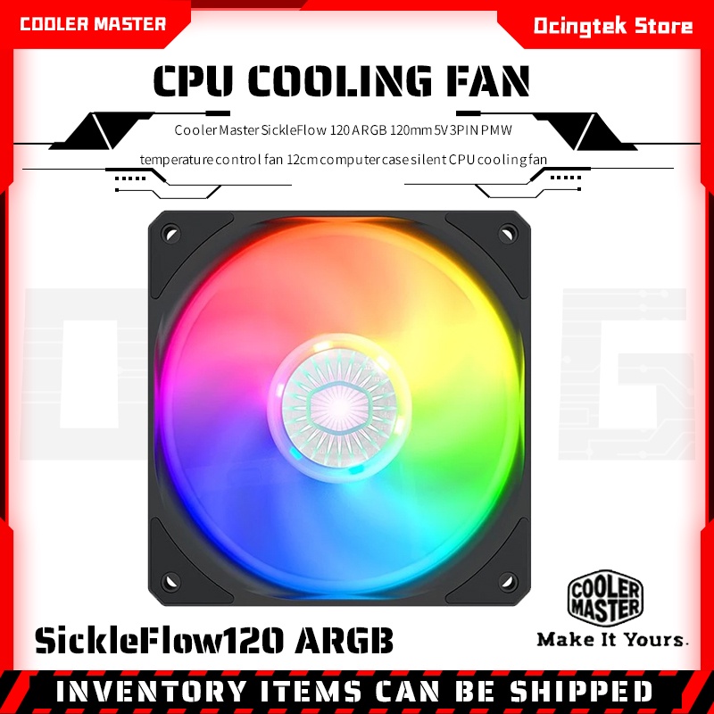 Cooler Master SickleFlow 120 ARGB 120mm 5V 3PIN PMW temperature control ...