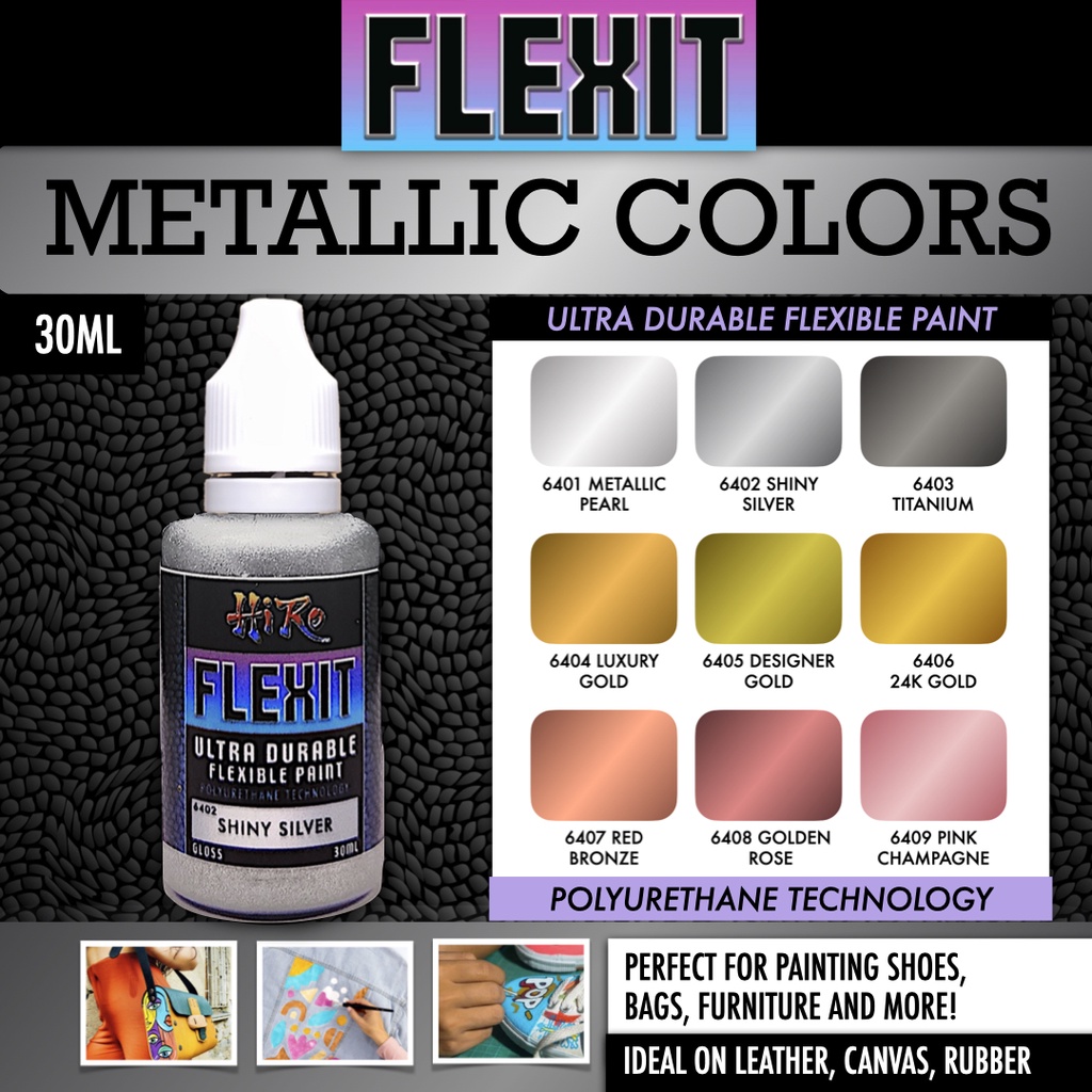 FLEXIT Metallic Colors 30ml | Ultra Durable Leather Paint (Angelus ...