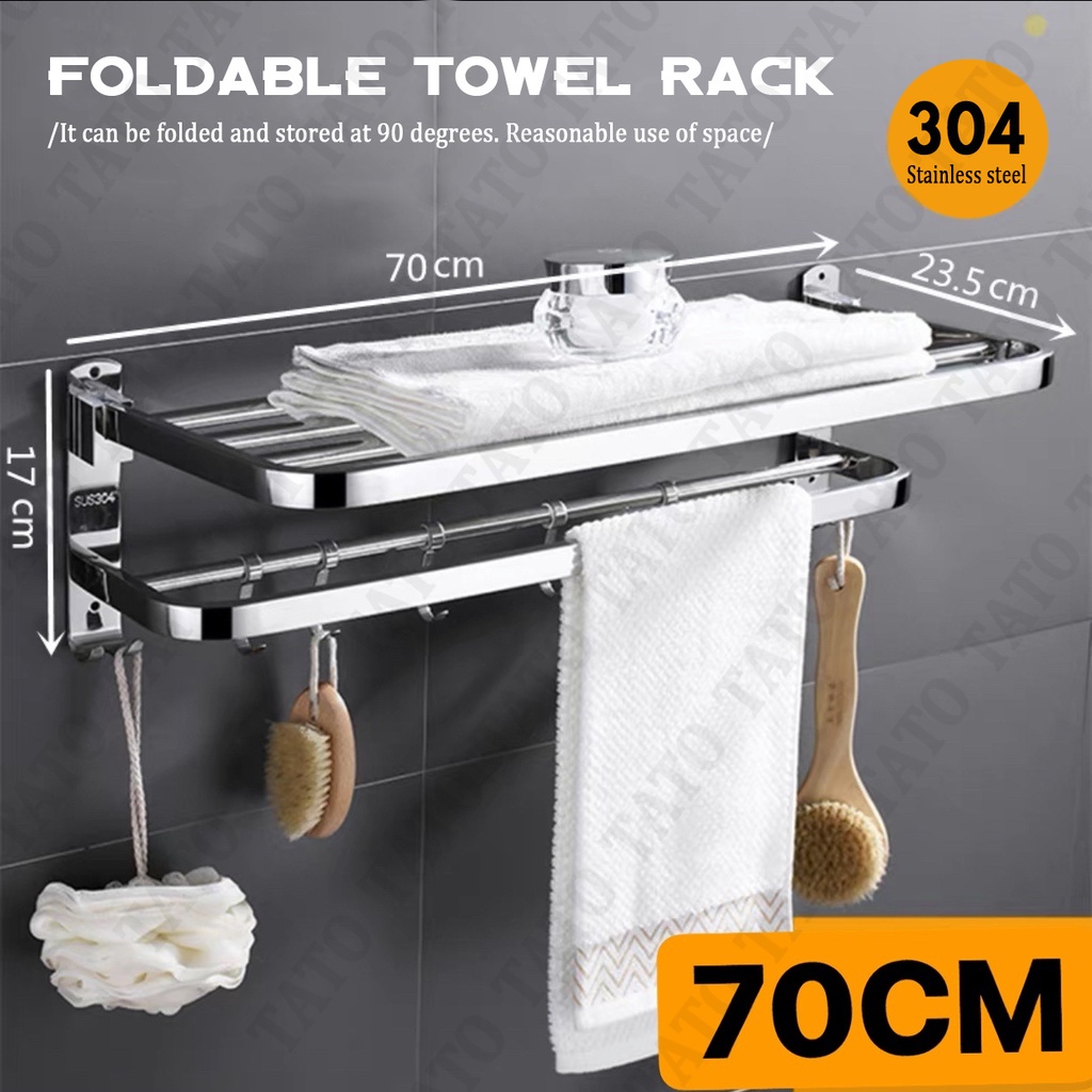 50/60/70cm Bathroom Rack Towel Rack Corner Shelf Tissue Holder Bathroom ...