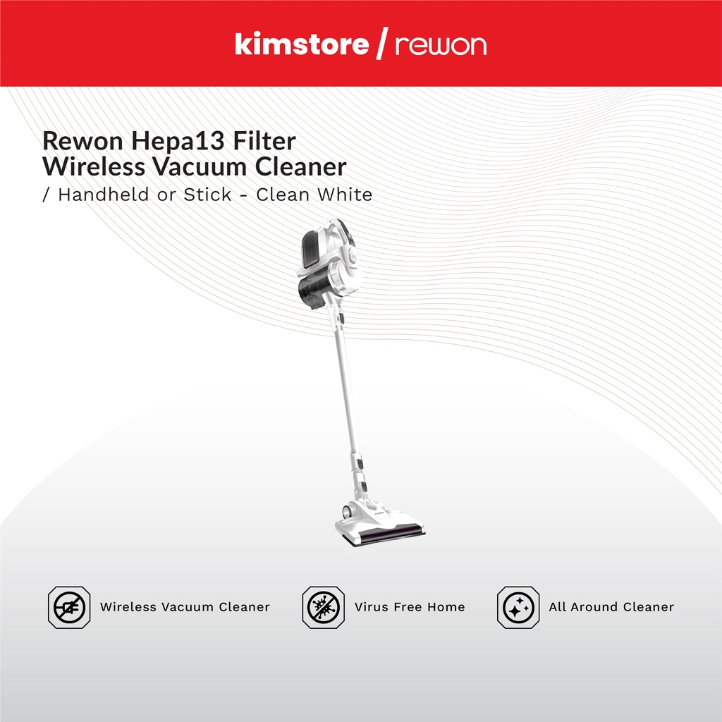Rewon Hepa13 Filter Wireless Vacuum Cleaner Handheld or Stick Vacuum