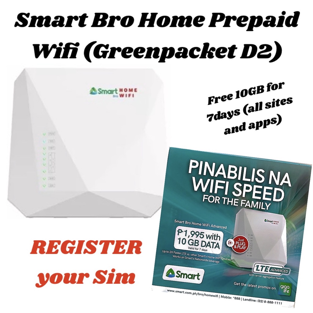 PLDT Home Prepaid Wifi Cat6 D2k-FT10/ D2K FT-50/ D2 (greenpacket) and ...