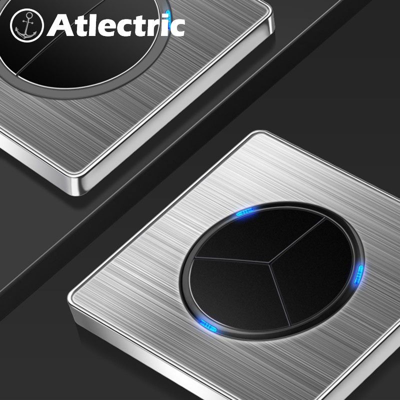 Atlectric UK Power Socket Wall Electrical Plug Socket Light Switch With LED Indicator Light