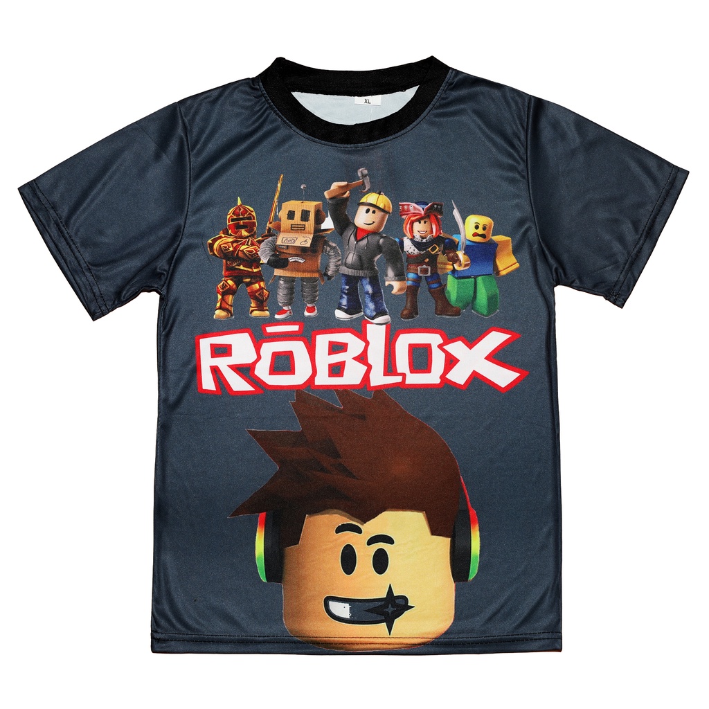 Roblox T-shirt for Kids Boys Game Cartoon Printed Sandbox Shirts ...