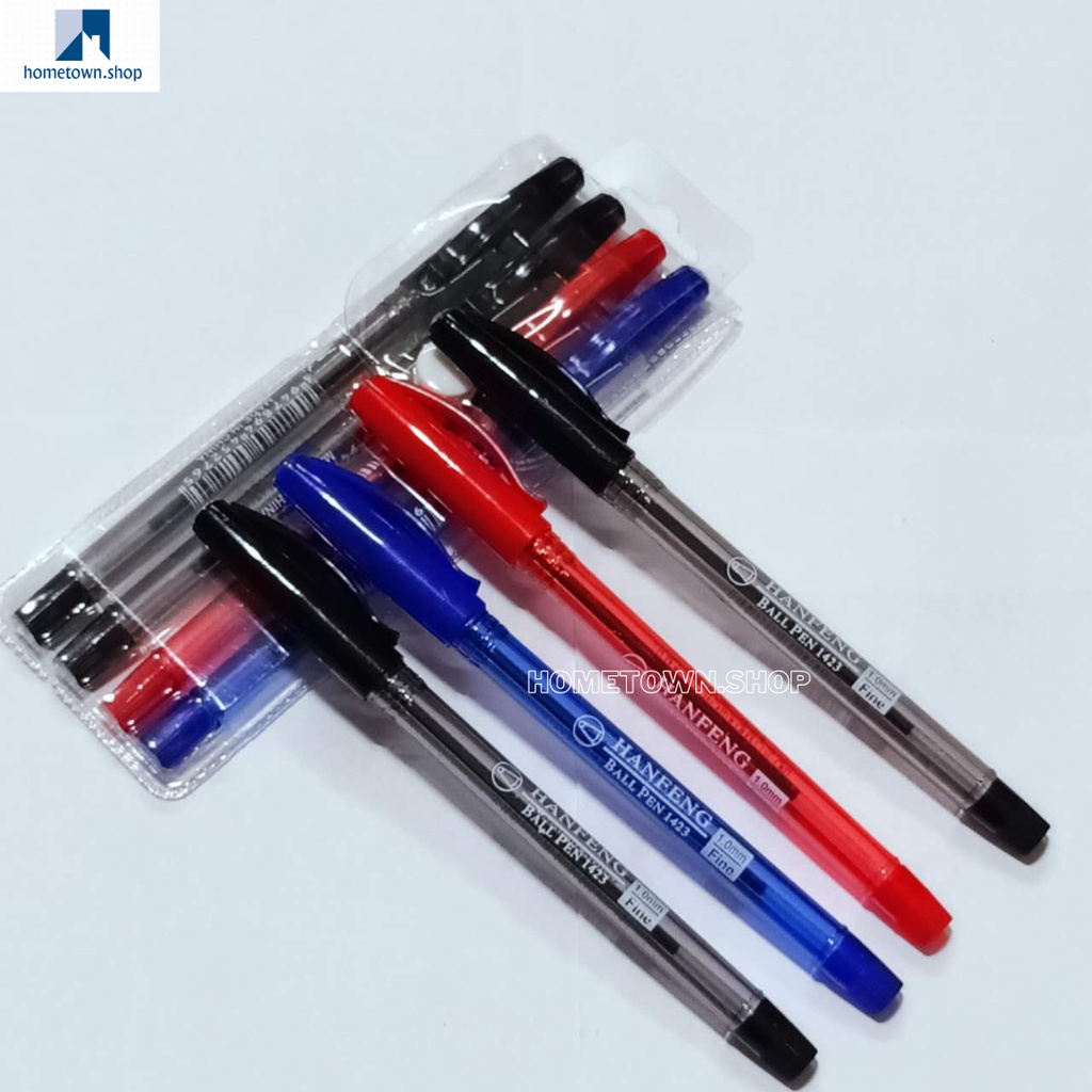 4 Pieces HANFENG Ball Point Pen 1.0MM Fine Ballpen School Use Office ...